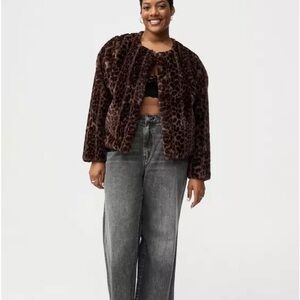 Torrid Brown Leopard Teddy Jacket